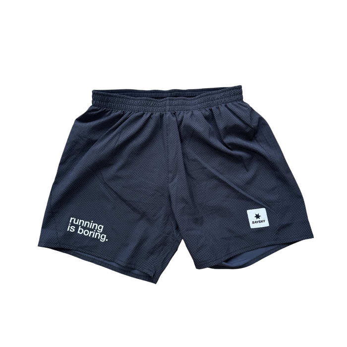 saysky mens zig zag 5" shorts, black.