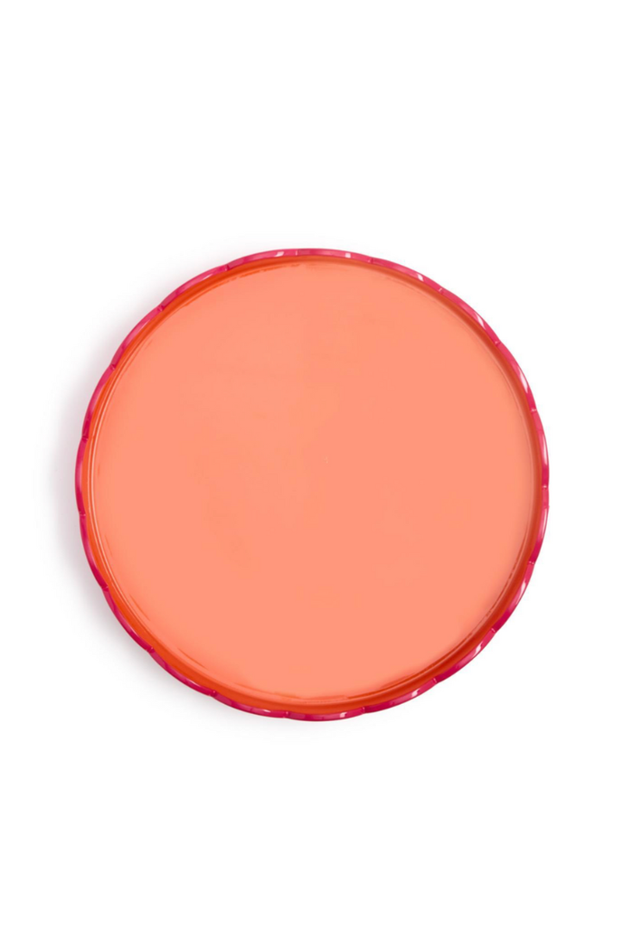 Scalloped Dual Tone Lacquered Trays