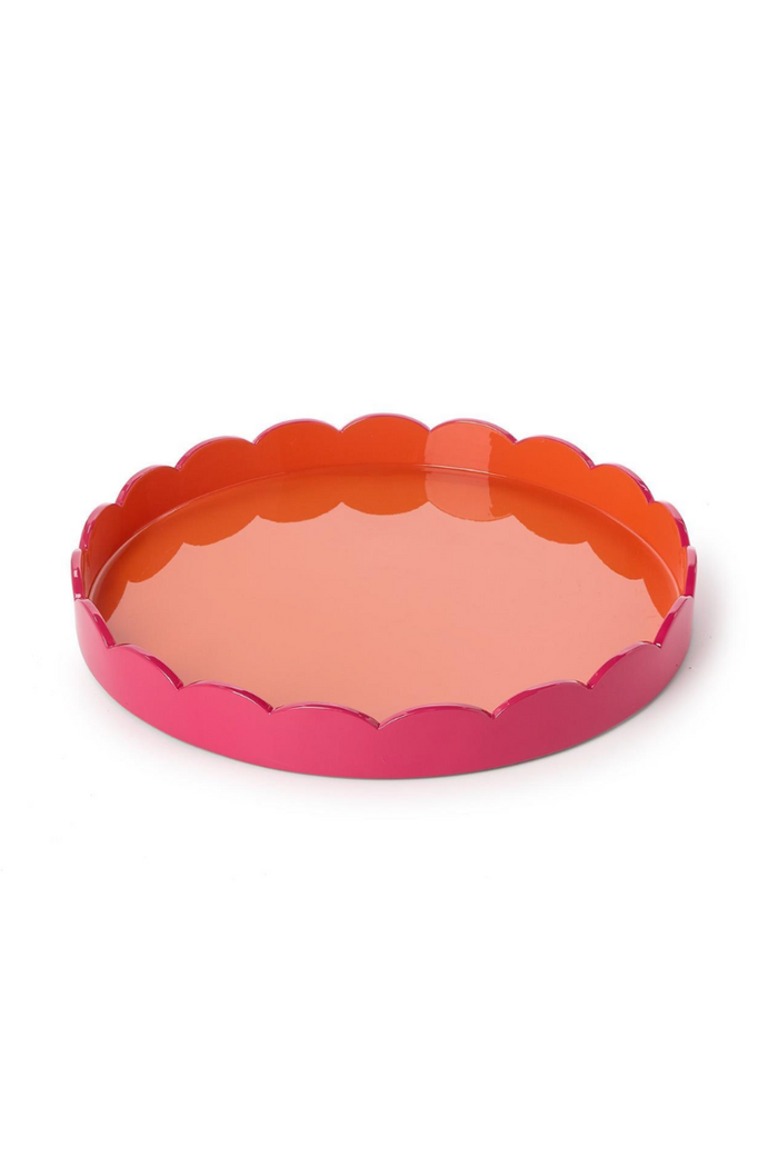 Scalloped Dual Tone Lacquered Trays