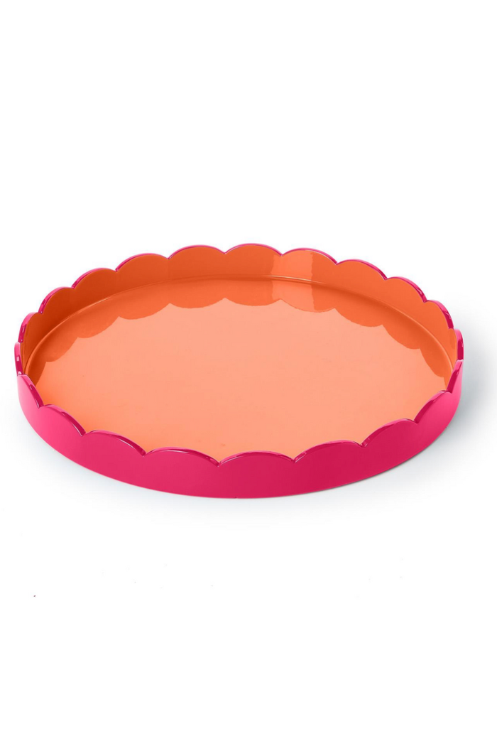 Scalloped Dual Tone Lacquered Trays