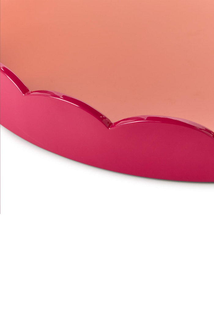Scalloped Dual Tone Lacquered Trays