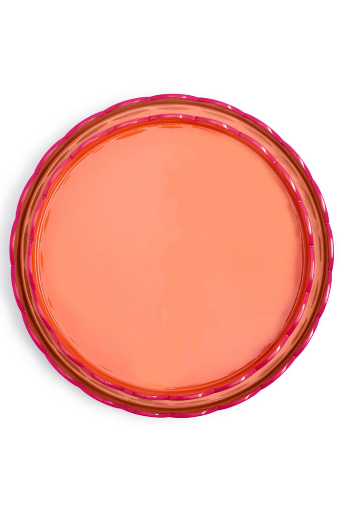 Scalloped Dual Tone Lacquered Trays