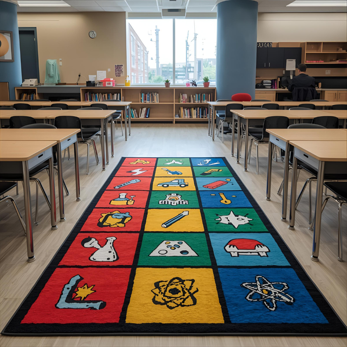Science Icons Area Rug
