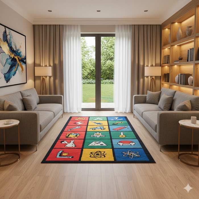 Science Icons Area Rug