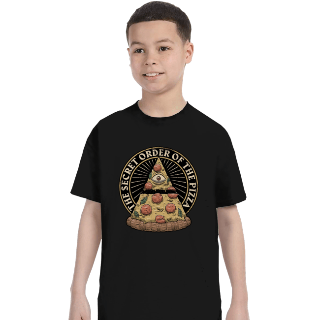 Daily_Deal_Shirts T-Shirts, Youth / XS / Black Secret Order Of The Pizza
