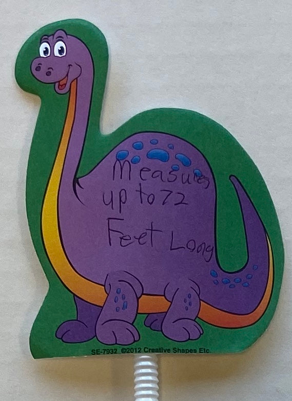 Large dinosaur notepad for classroom notes and activities