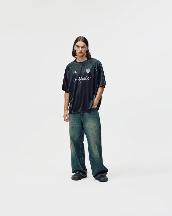 Short Sleeve Football Jersey, Men - Black