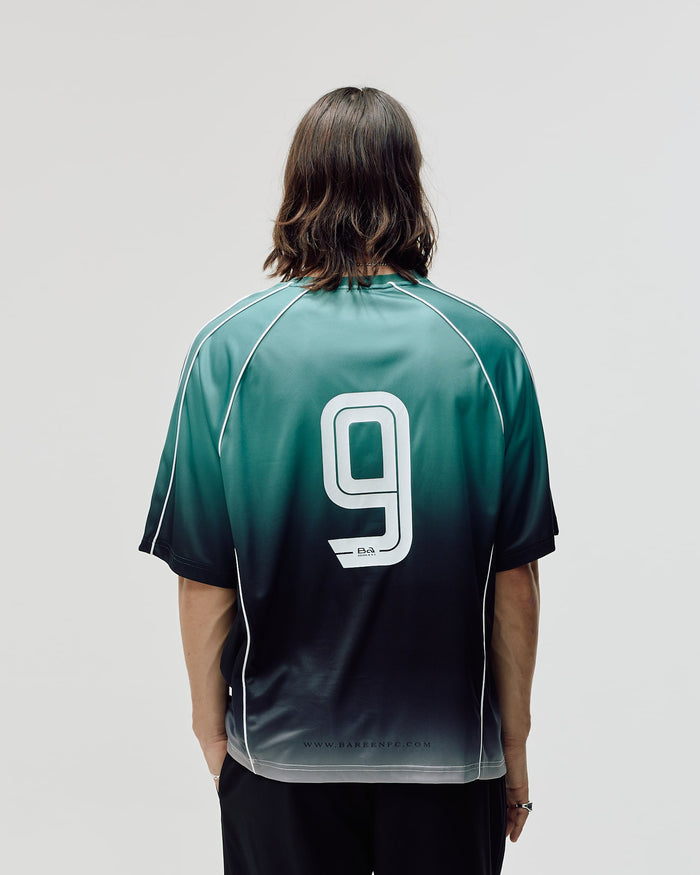 Short Sleeve Football Jersey, Men - Teal Gradient
