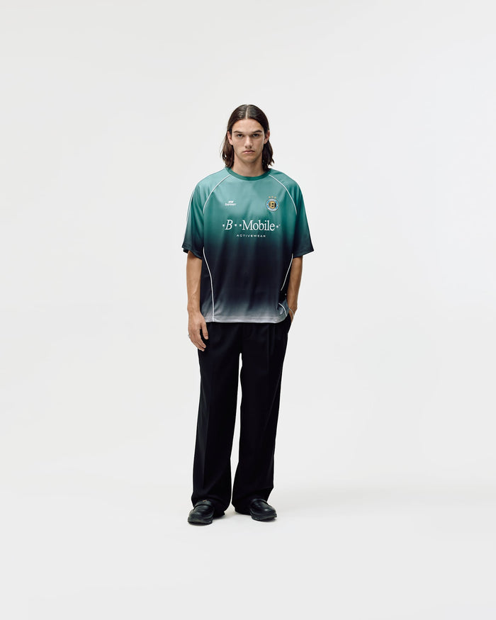 Short Sleeve Football Jersey, Men - Teal Gradient