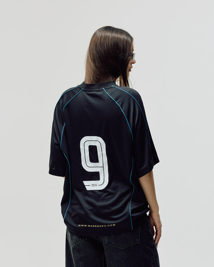Short Sleeve Football Jersey, Women - Black