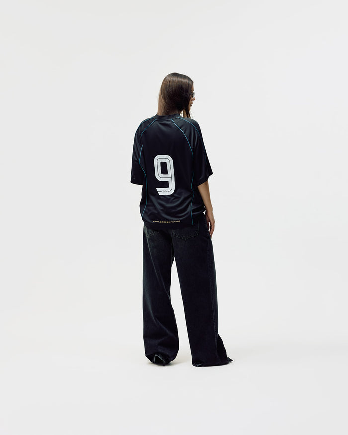 Short Sleeve Football Jersey, Women - Black