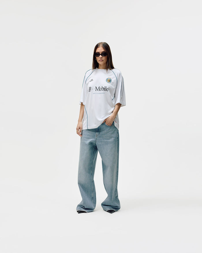 Short Sleeve Football Jersey, Women - White