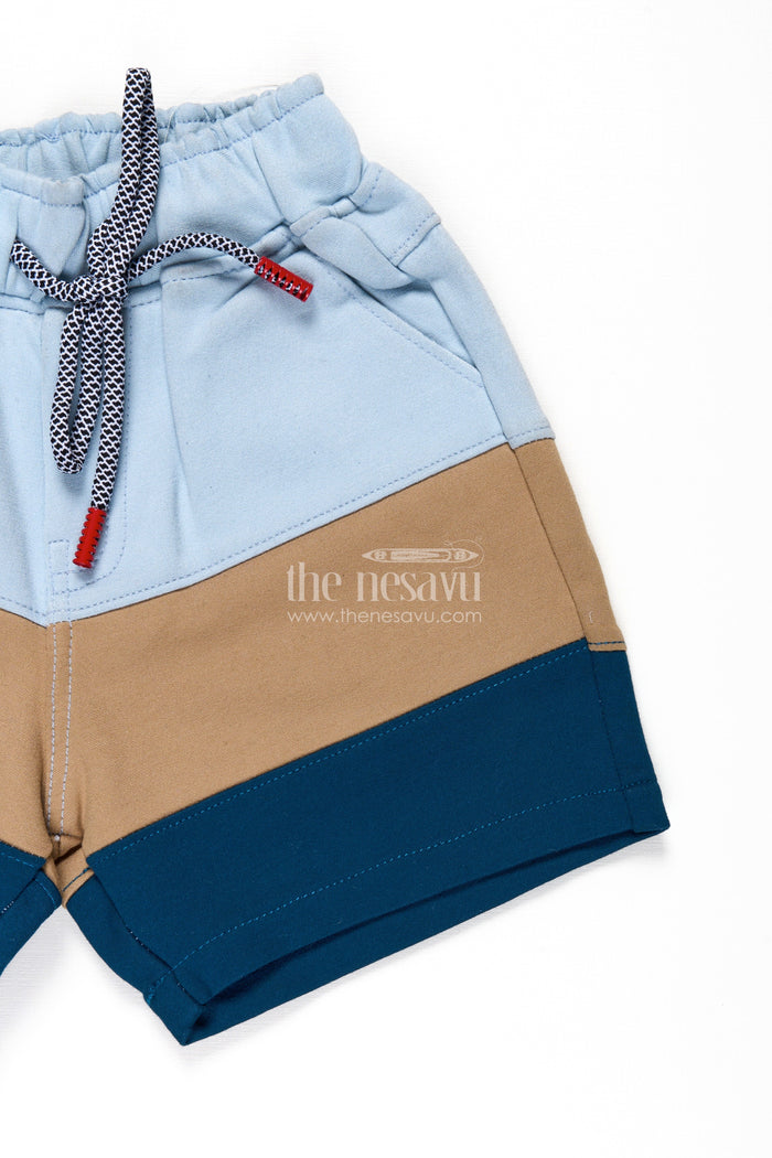 The Nesavu Boys Shorts Shorts Casual Beach Outfits for Boys in Blue and Olive Cotton Blend with Sporty Drawstring Waist Nesavu Shorts Casual Beach Outfits Boys Blue Olive Cotton Blend Drawstring Waist | The Nesavu