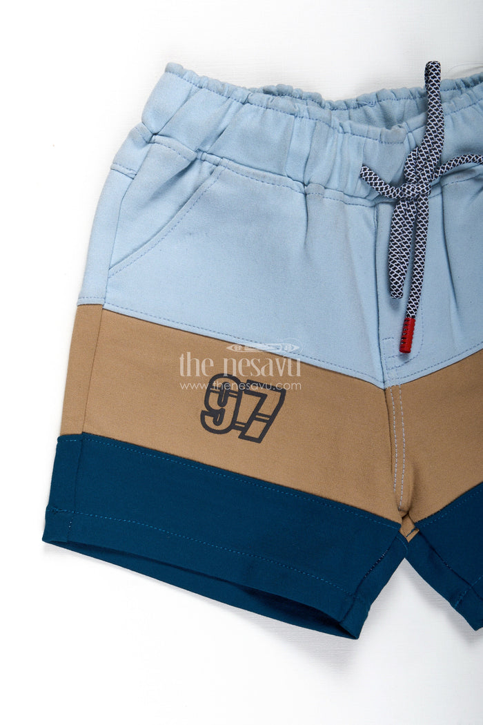 The Nesavu Boys Shorts Shorts Casual Beach Outfits for Boys in Blue and Olive Cotton Blend with Sporty Drawstring Waist Nesavu Shorts Casual Beach Outfits Boys Blue Olive Cotton Blend Drawstring Waist | The Nesavu