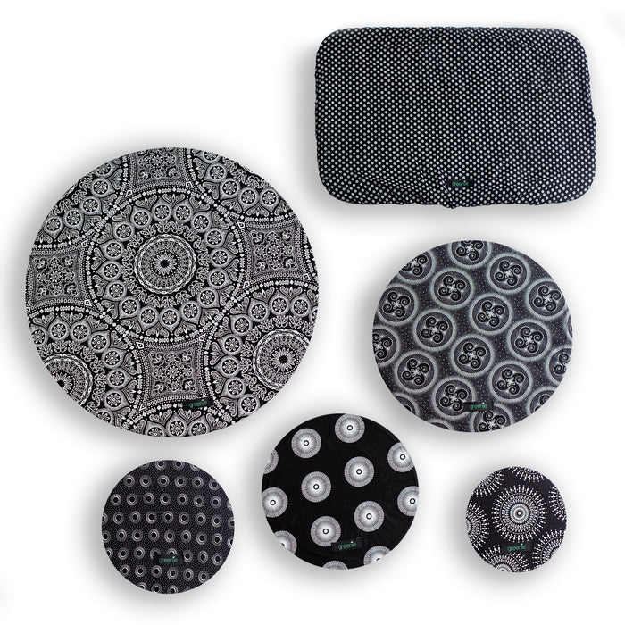 Shweshwe Fabric Food Covers (set of 6)