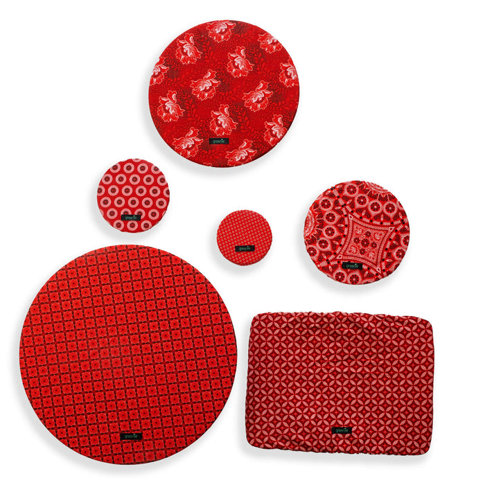 Shweshwe Fabric Food Covers (set of 6)