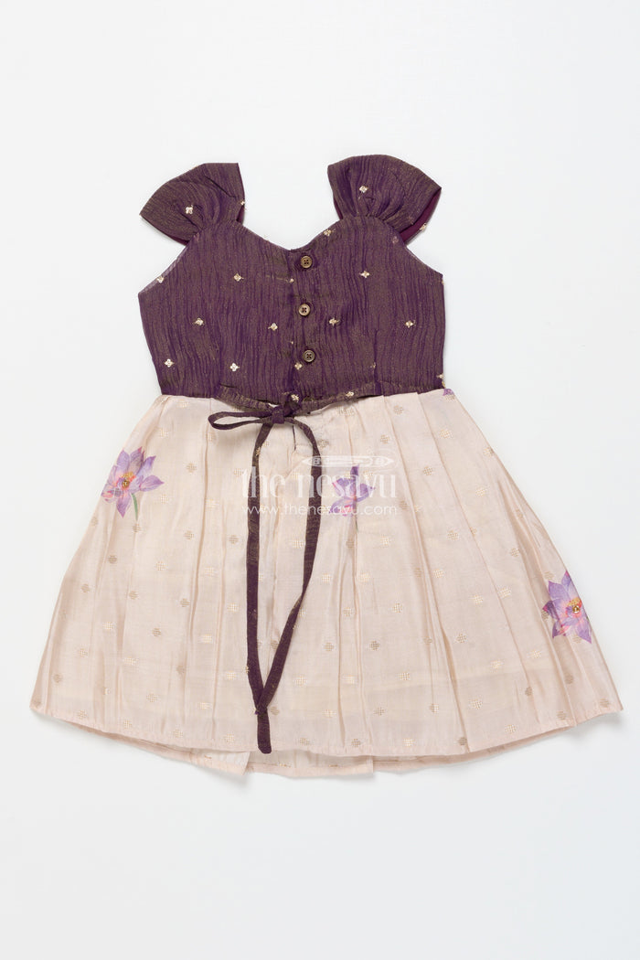The Nesavu Silk Frock Silk Frock for Baby Girls for Birthdays and Festive Events Nesavu Nesavu silk frock baby girls floral skirt embroidered yoke festive occasions