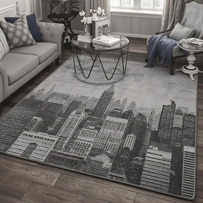 Silver Skyline Area Rug
