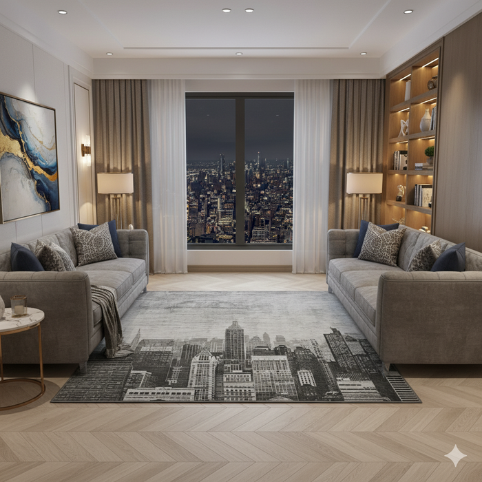 Silver Skyline Area Rug