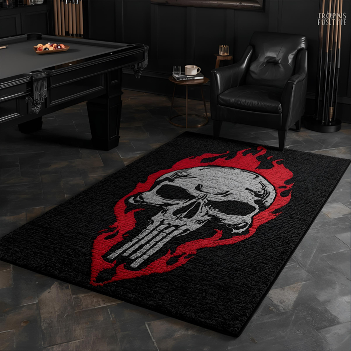 Skull & Flames Area Rug
