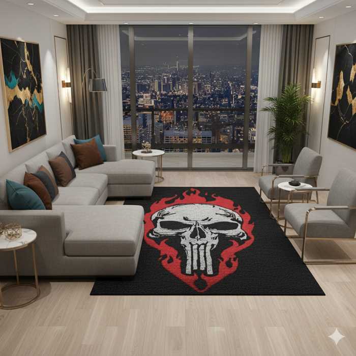 Skull & Flames Area Rug