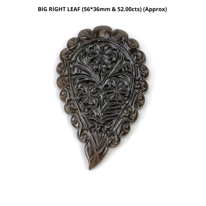 SMOKY QUARTZ Gemstone LEAF Carving : Natural Untreated Unheated Quartz Gemstone Hand Carved Leaves In Small Medium Large Sizes