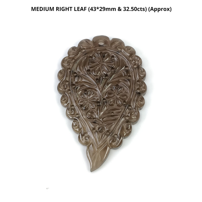 SMOKY QUARTZ Gemstone LEAF Carving : Natural Untreated Unheated Quartz Gemstone Hand Carved Leaves In Small Medium Large Sizes