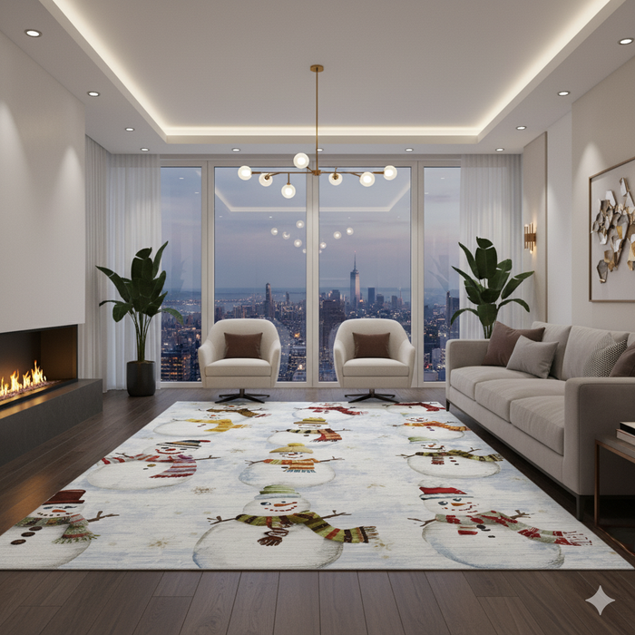 Snowman Parade Area Rug