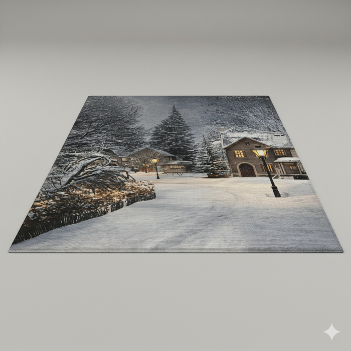 Snowy Village Area Rug