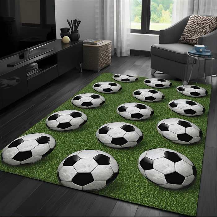 Soccer Ball Pattern Area Rug