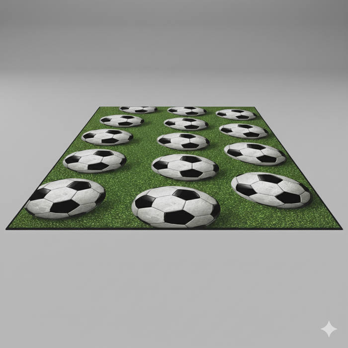 Soccer Ball Pattern Area Rug