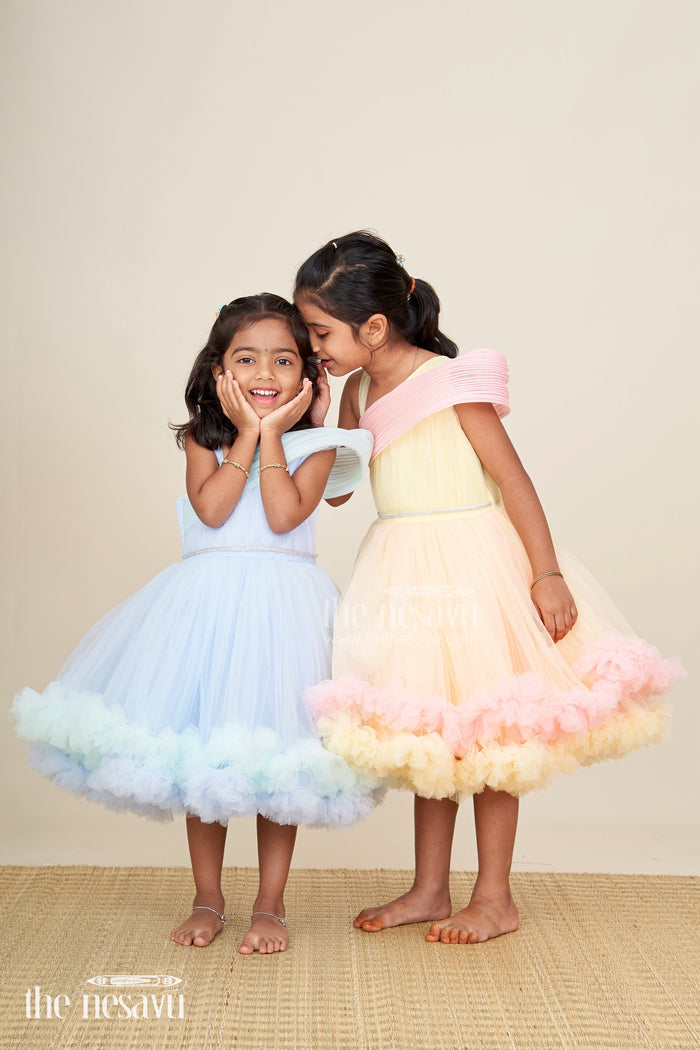 The Nesavu Girls Fancy Party Frock Soft Net Party Frock for Baby Girls Perfect for Birthdays and Family Photos Nesavu Nesavu soft net frock baby girls  perfect birthdays photoshoots