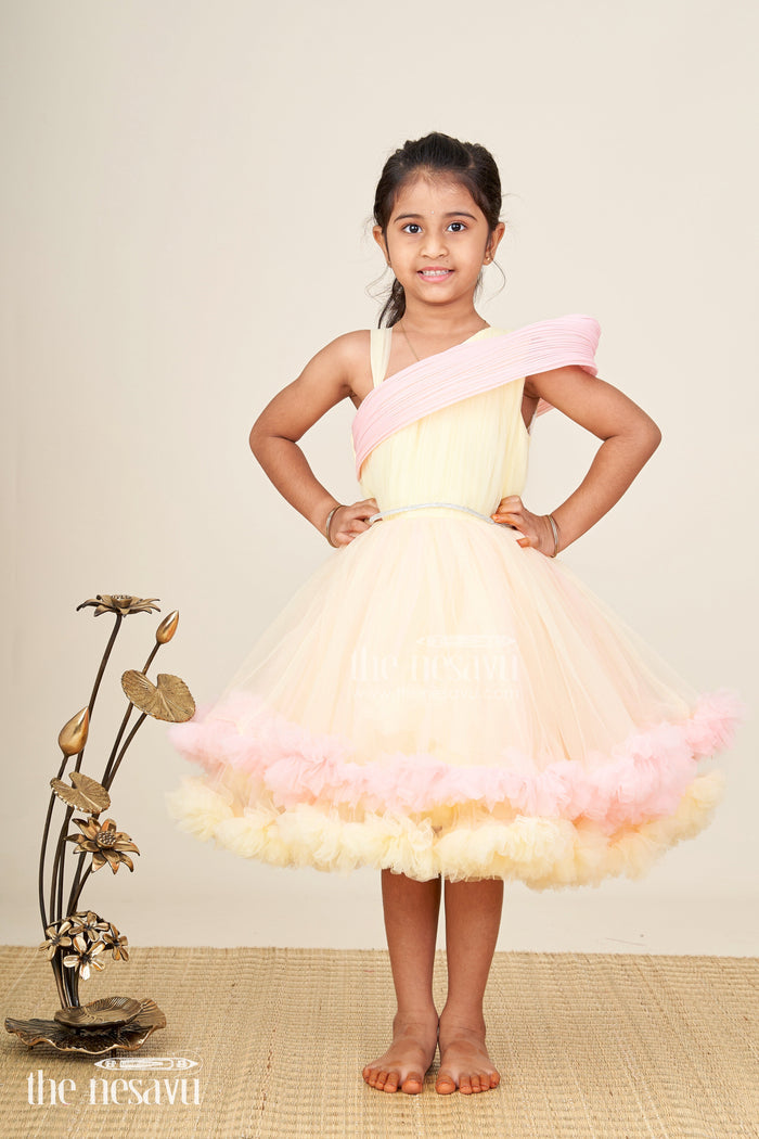 The Nesavu Girls Fancy Party Frock Soft Net Party Frock for Baby Girls Perfect for Birthdays and Family Photos Nesavu Nesavu soft net frock baby girls  perfect birthdays photoshoots