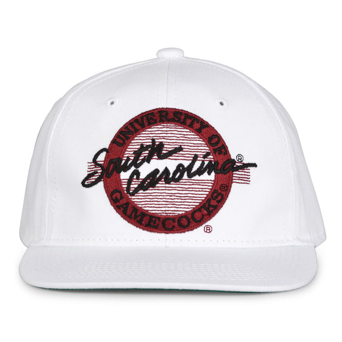 Retro Circle Snapback - White