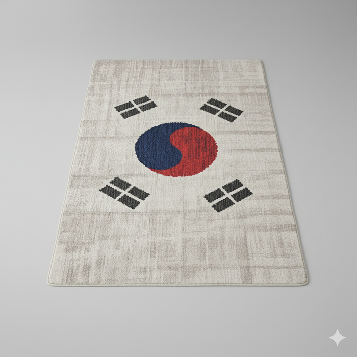 South Korea Minimal Flag Area Rug