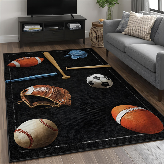 Sports Equipment Area Rug