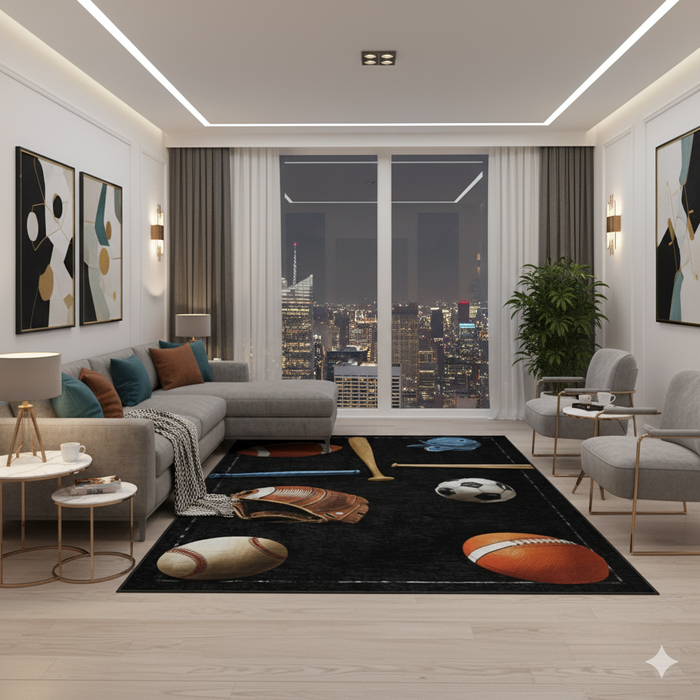 Sports Equipment Area Rug