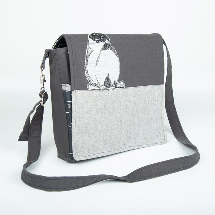 Square Chickadee Messenger Bag, Jennifer McBrien, JennyJens, Plum Bottom Gallery, Fabric