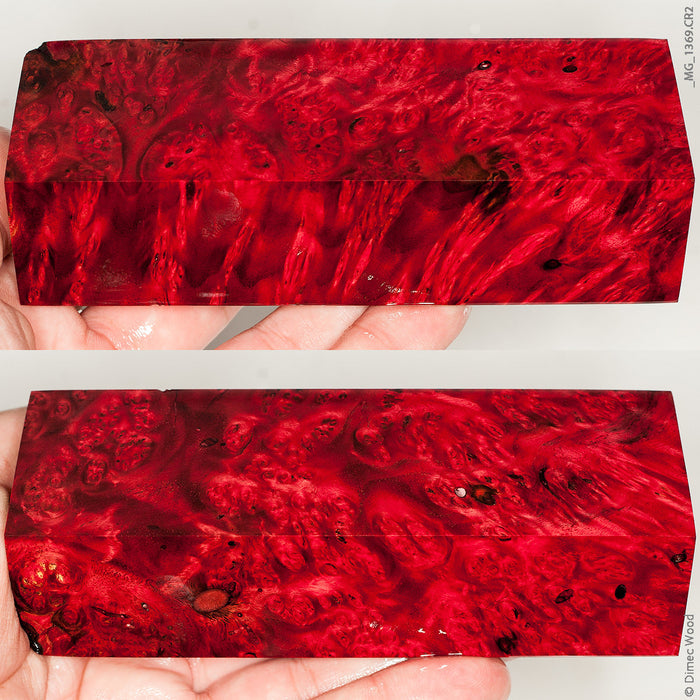 Stabilized wood spalted amboyna burl block