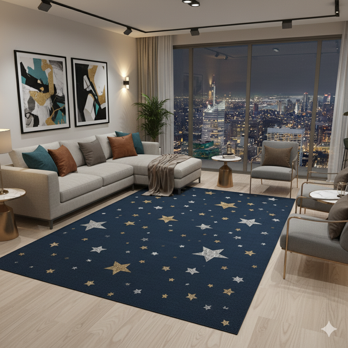 Starry Holiday Night Area Rug