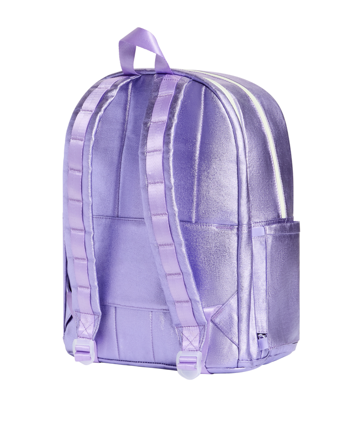 State Bags Kane Kids Double Pocket Backpack Lilac Quilted Sequins Accessories State bags