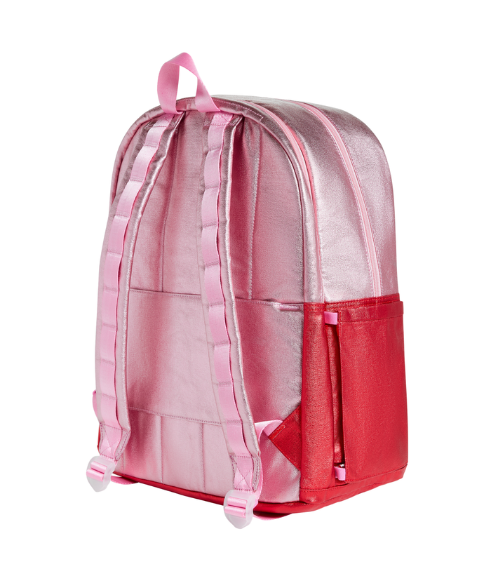 State Bags Kane Kids Double Pocket Large Backpack Pink/Red Colorblock Heart Accessories State bags