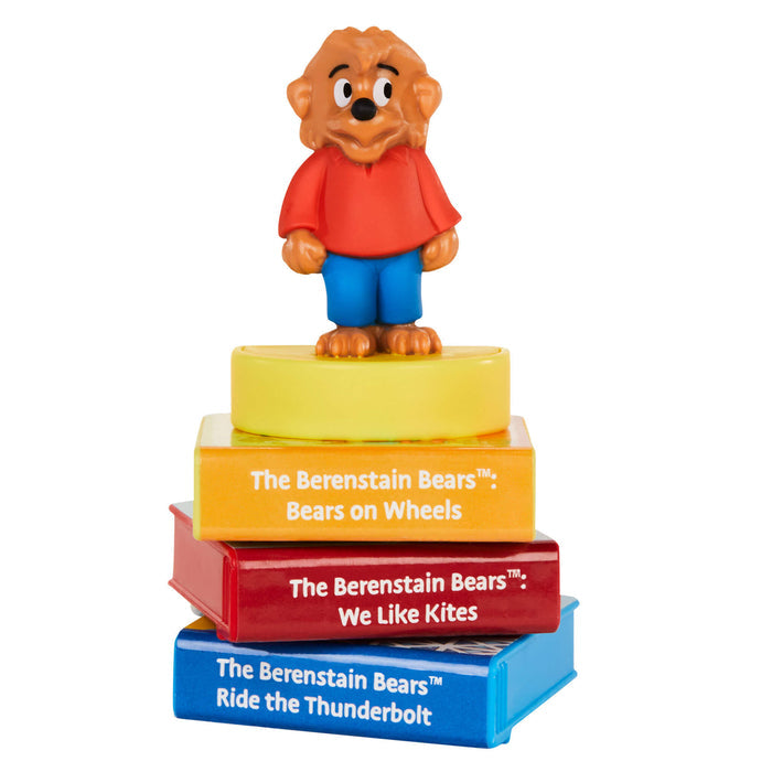 Three stories with Brother Bear on top on a white background