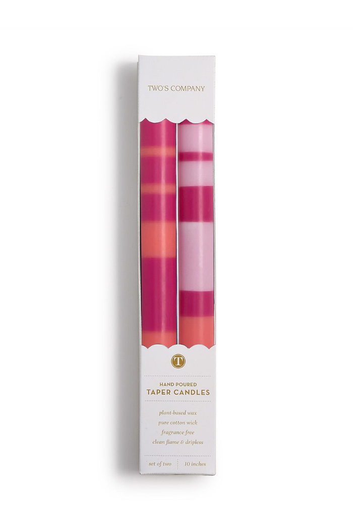 Stripe and Glow Taper Candles
