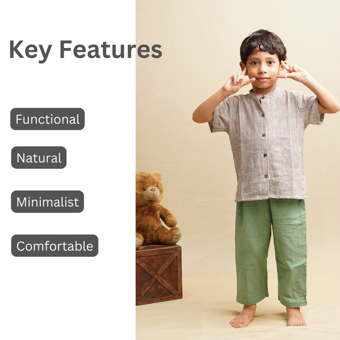 Stripes' - Boys' Khadi Shirt (1-7 Years)