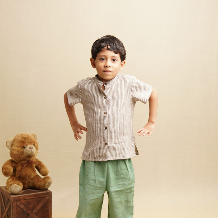 Stripes' - Boys' Khadi Shirt (1-7 Years)