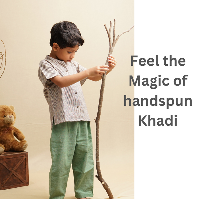 Stripes' - Boys' Khadi Shirt (1-7 Years)