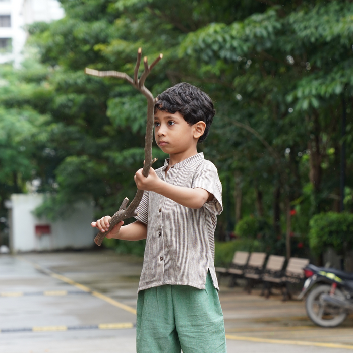 Stripes' - Boys' Khadi Shirt (1-7 Years)