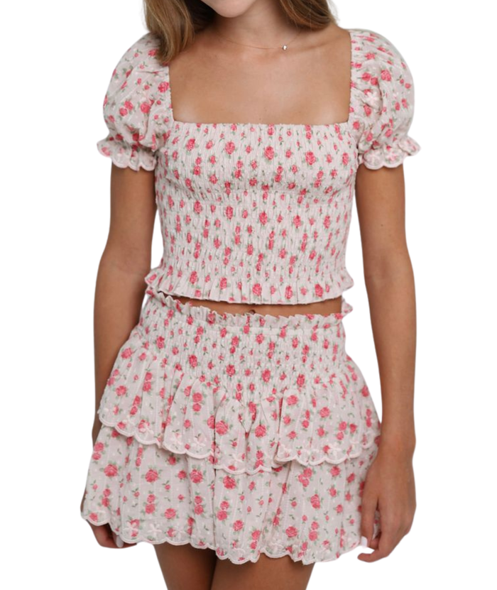 Summer Loving Girls Eden Top Petite Rose Distressed/seasonal girls Summer Loving
