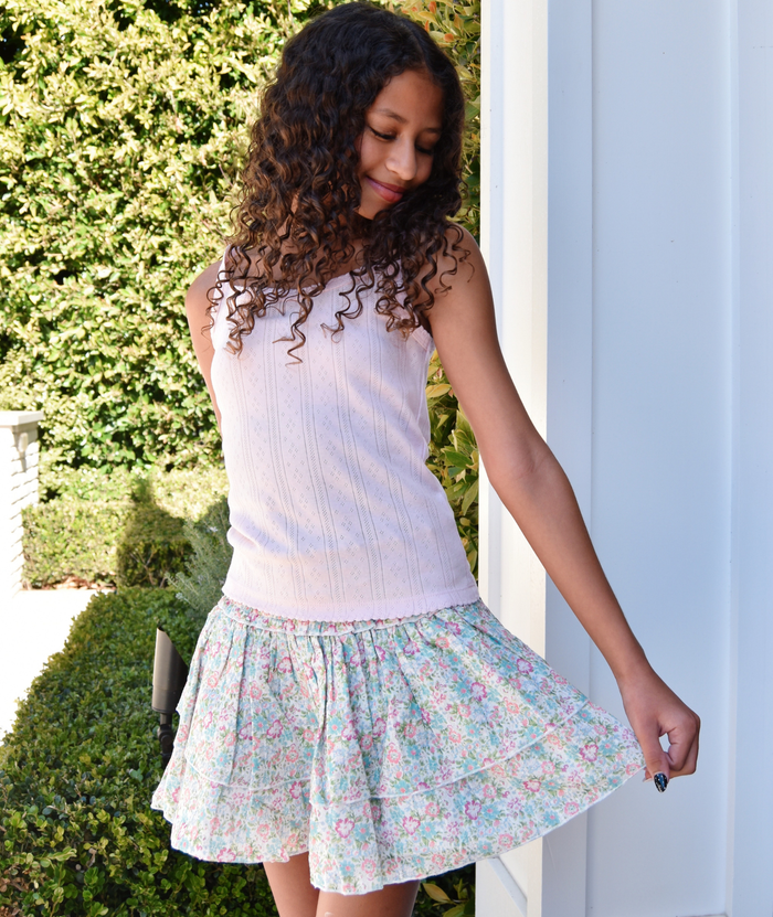 Summer Loving Girls Gigi Skirt Rose Distressed/seasonal girls Summer Loving Floral Y/S (7/8)